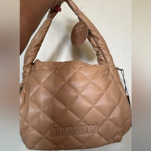 Steve Madden Camel Brown Bag and Hat - Picture 2 of 4